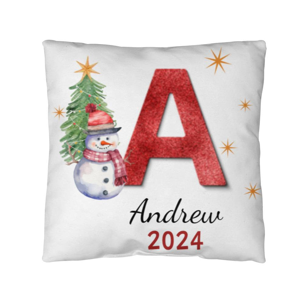 Personalized Christmas Initial, Name, and Year Classic Pillow