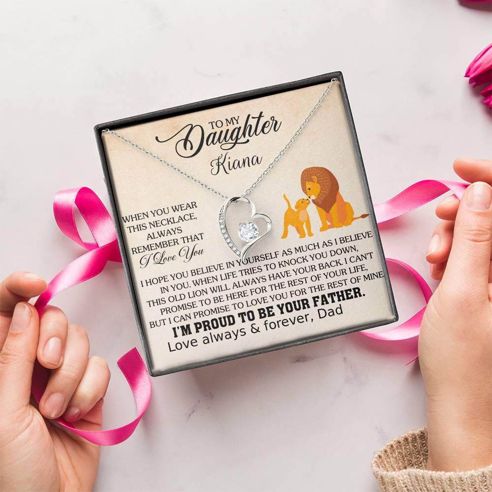 Free Personalization | For Daughter❤️ from Father | Forever Love Necklace with On Demand Message Card