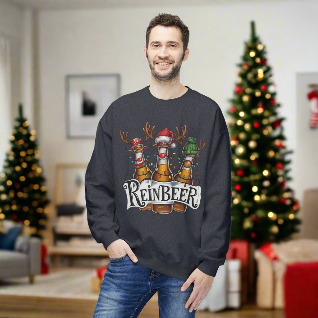 REINBEER Funny Christmas Unisex Midweight Softstyle Fleece Crewneck Sweatshirt