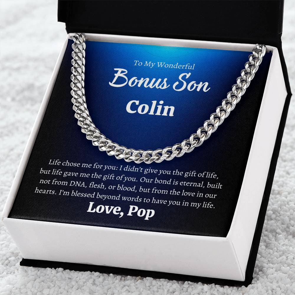 Personalized Bonus Son Cuban Link Chain | Yellow or Silver