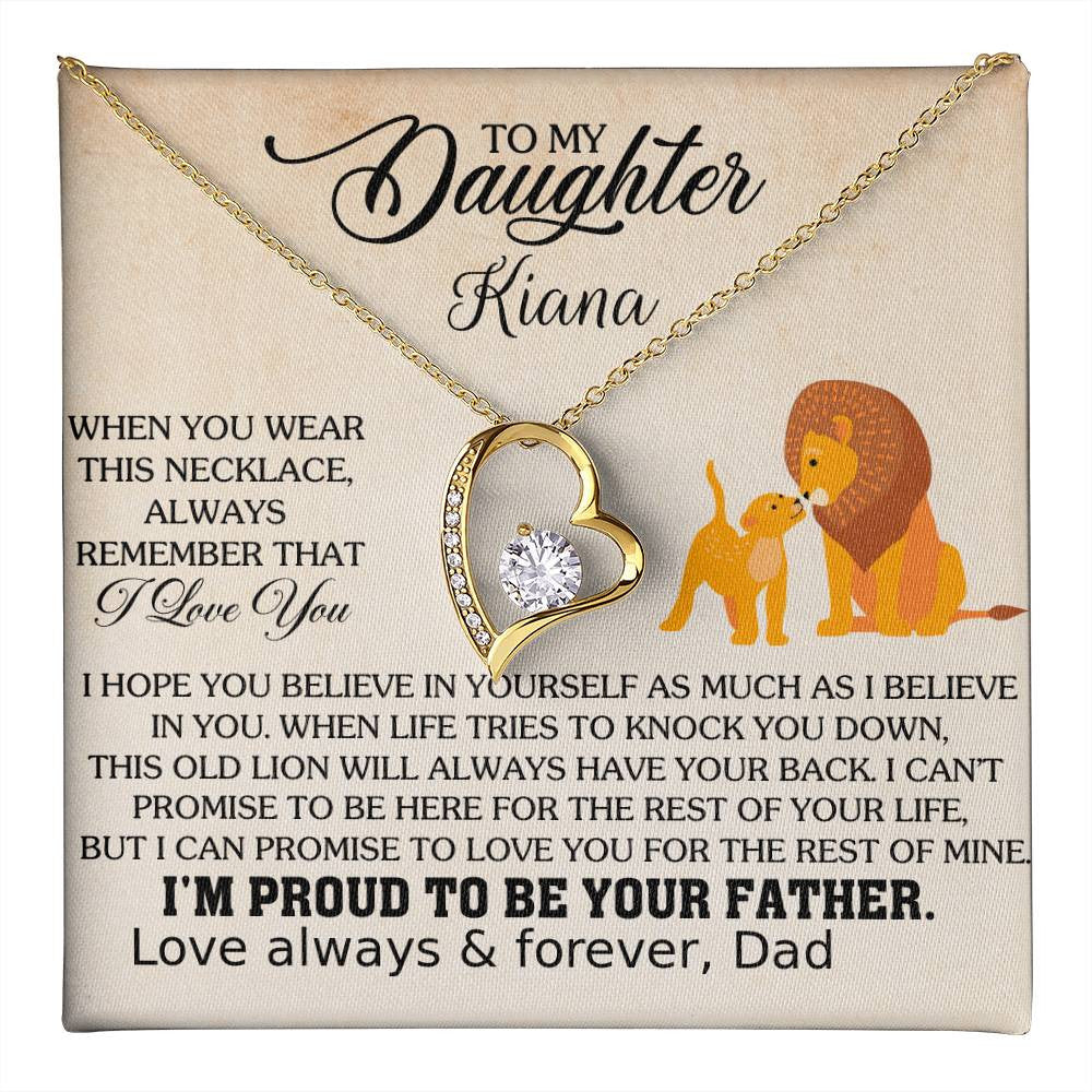 Free Personalization | For Daughter❤️ from Father | Forever Love Necklace with On Demand Message Card