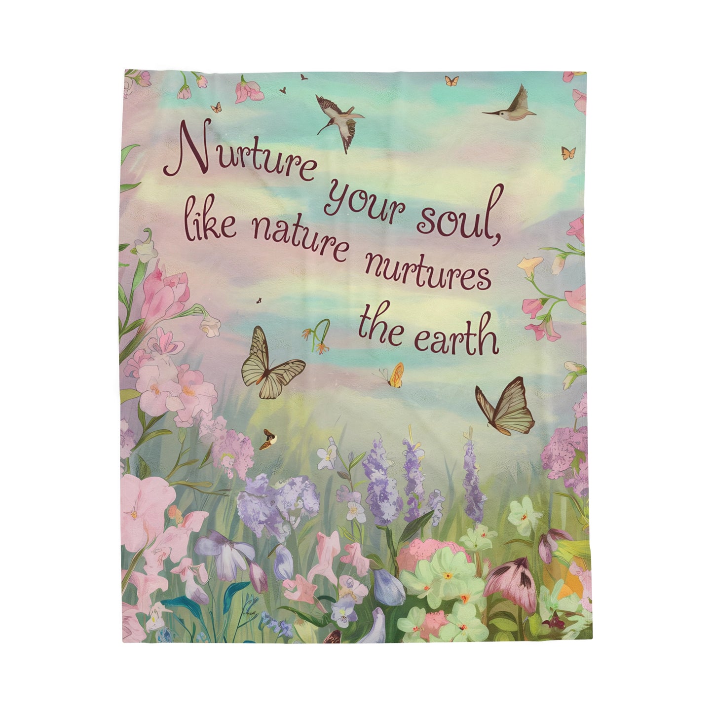 "Nurture Your Soul" Plush Velveteen Blanket