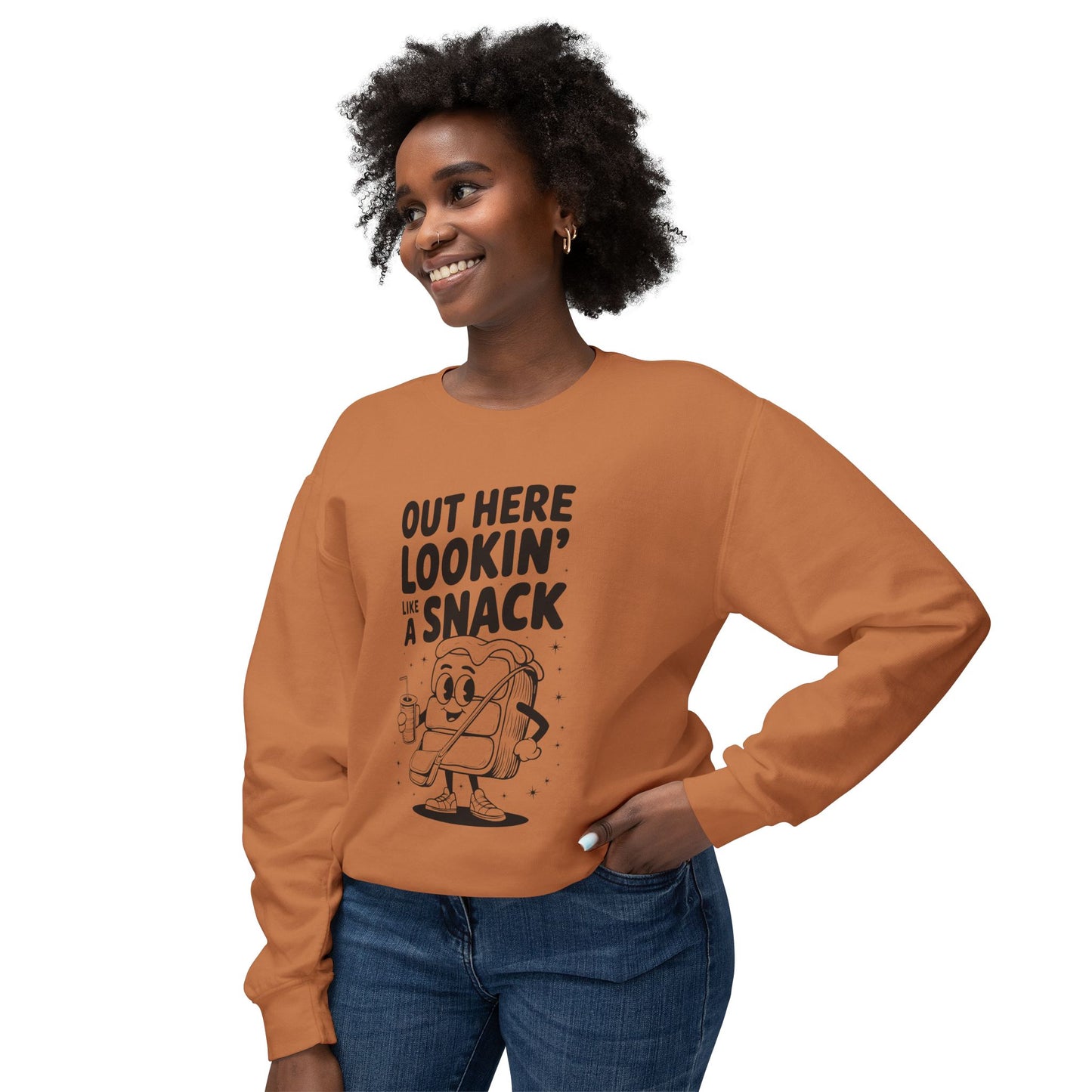 Funny Thanksgiving Crewneck Sweatshirt | Out Here Lookin' Like a Snack