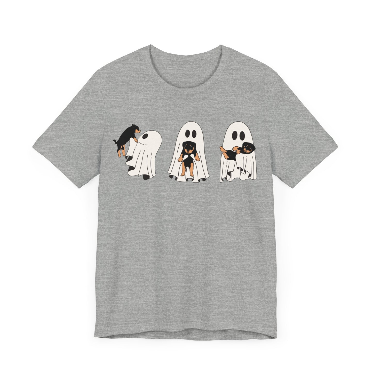 Cute Ghost & Puppy Funny Halloween Unisex Jersey Short Sleeve Tee | Dog Lover