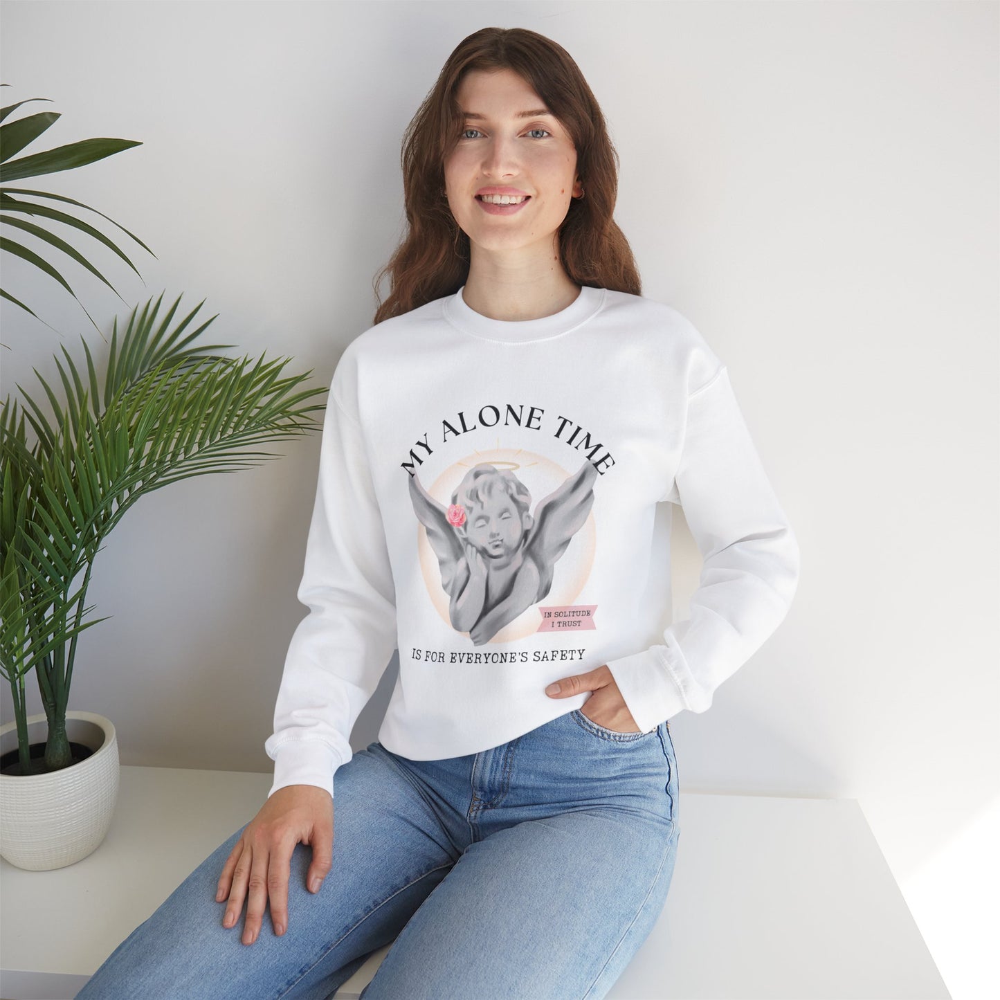 ALONE TIME ANGEL Unisex Heavy Blend™ Crewneck Sweatshirt