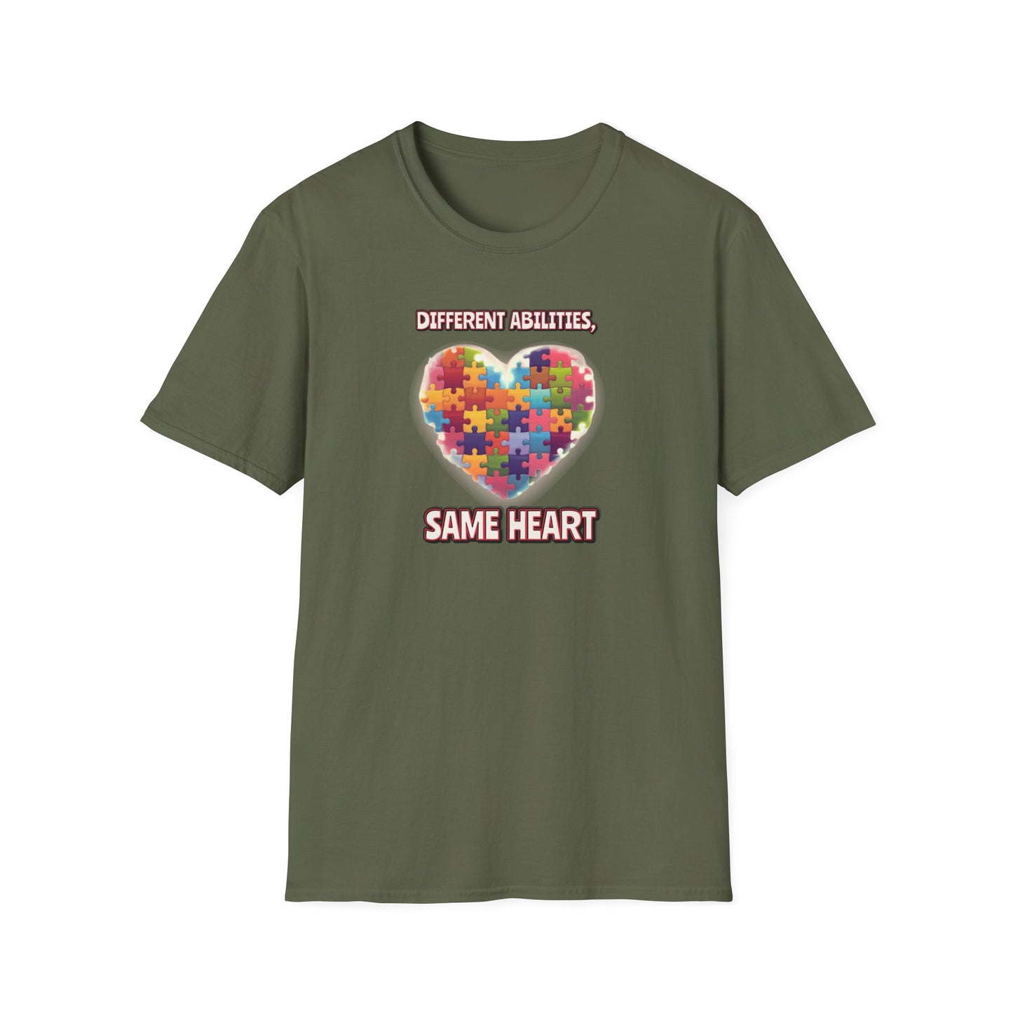 DIFFERENT ABILITIES, SAME HEART | INCLUSION SEL T-SHIRT Unisex Softstyle T-Shirt