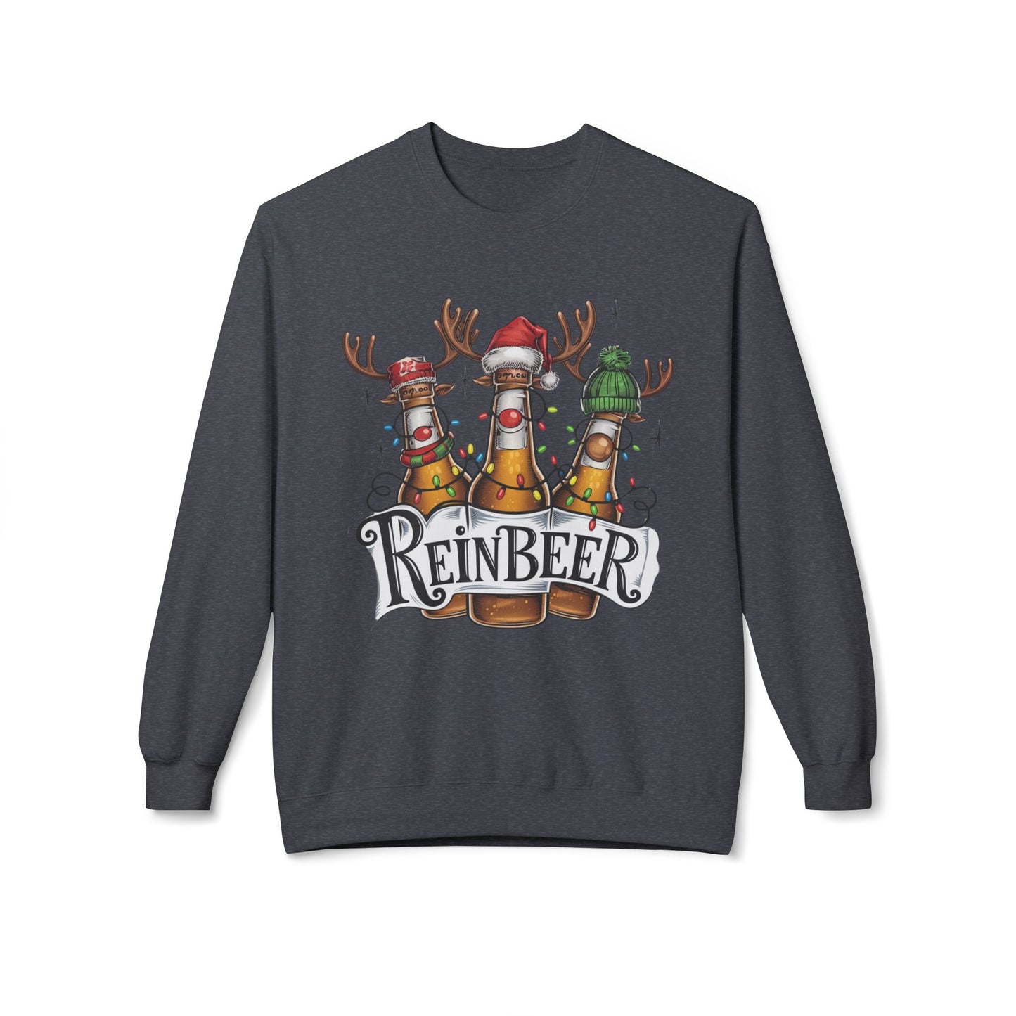 REINBEER Funny Christmas Unisex Midweight Softstyle Fleece Crewneck Sweatshirt