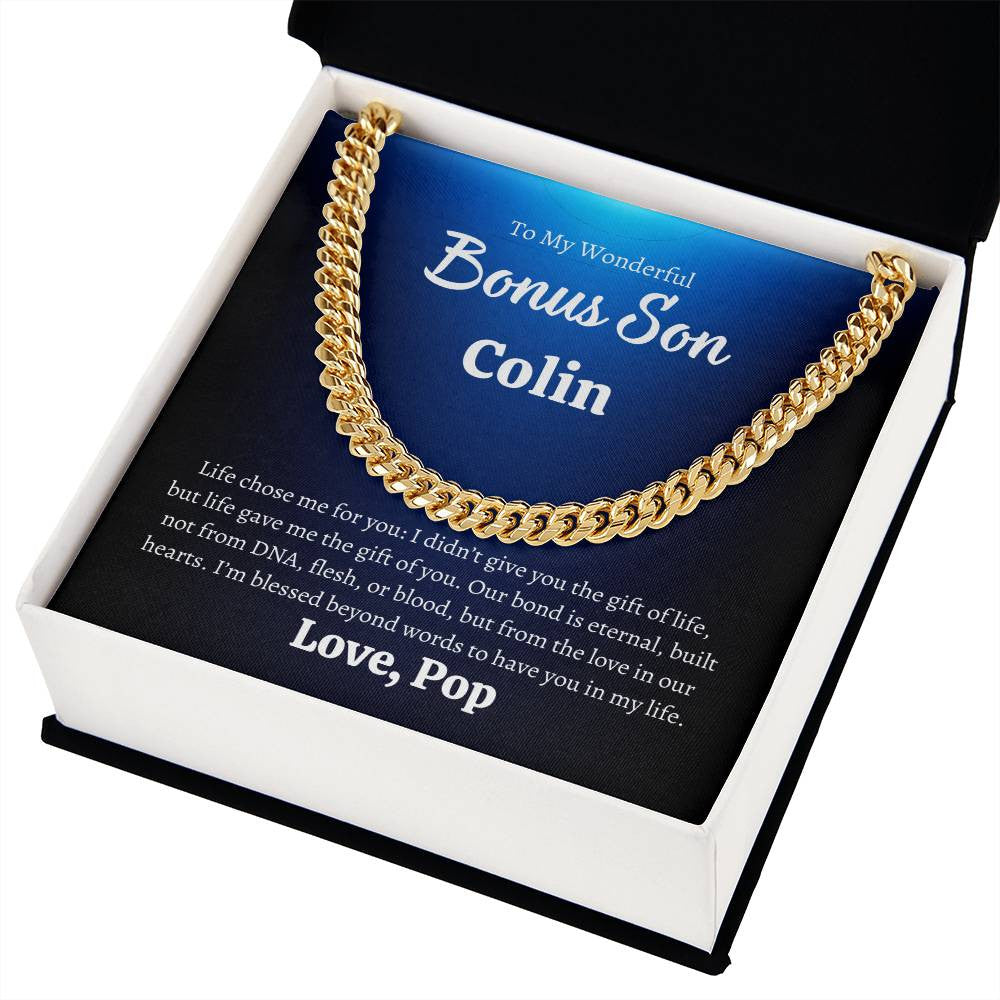 Personalized Bonus Son Cuban Link Chain | Yellow or Silver