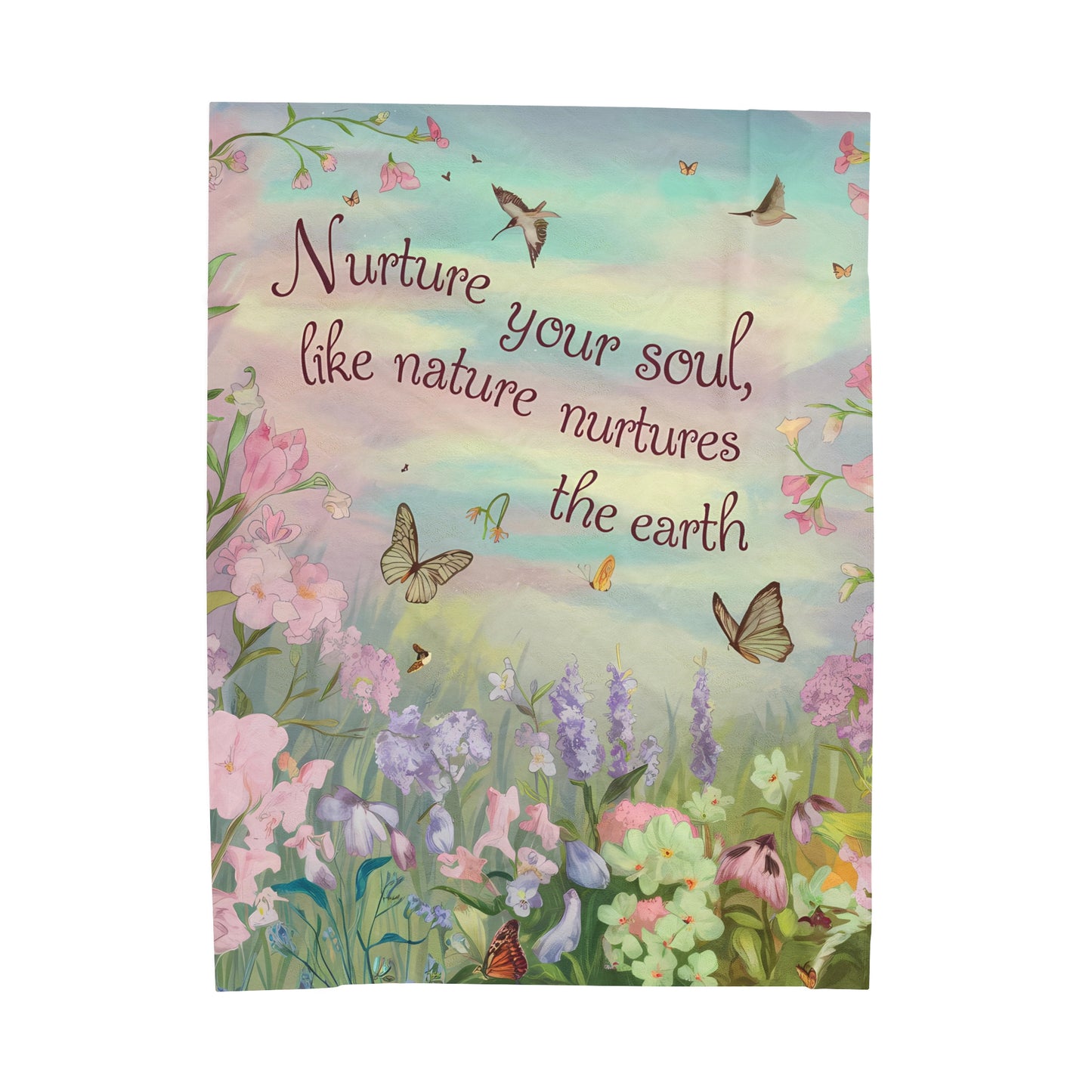 "Nurture Your Soul" Plush Velveteen Blanket