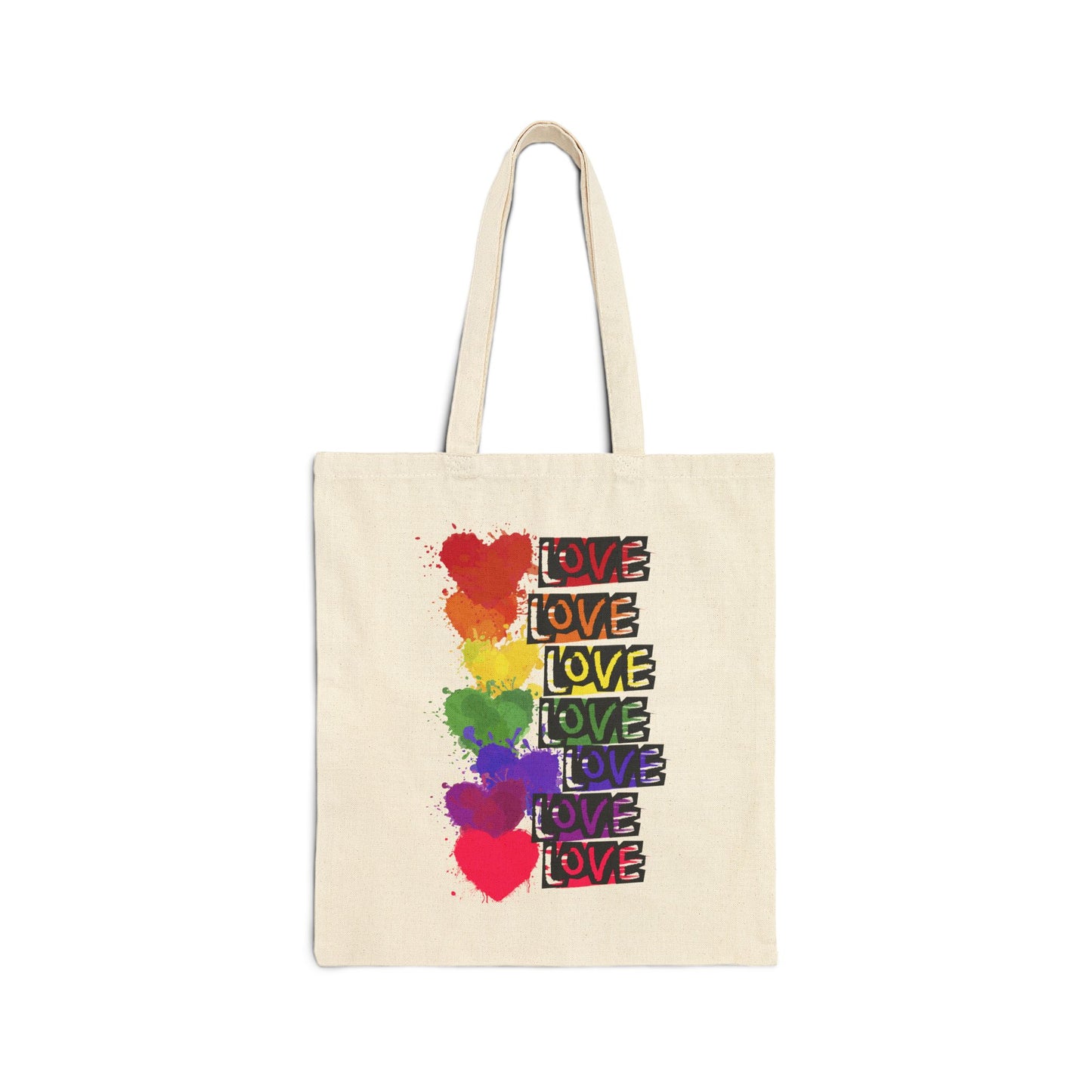 Love is Love Rainbow Cotton Canvas Tote Bag