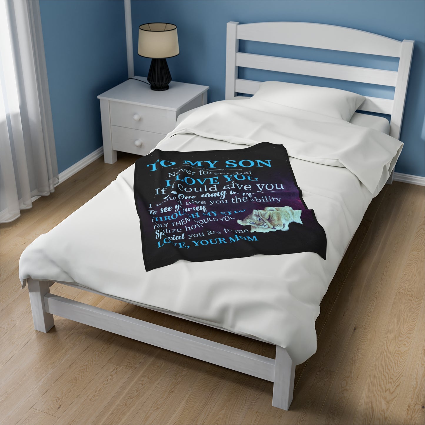 To My Son From Mom | Velveteen Plush Blanket