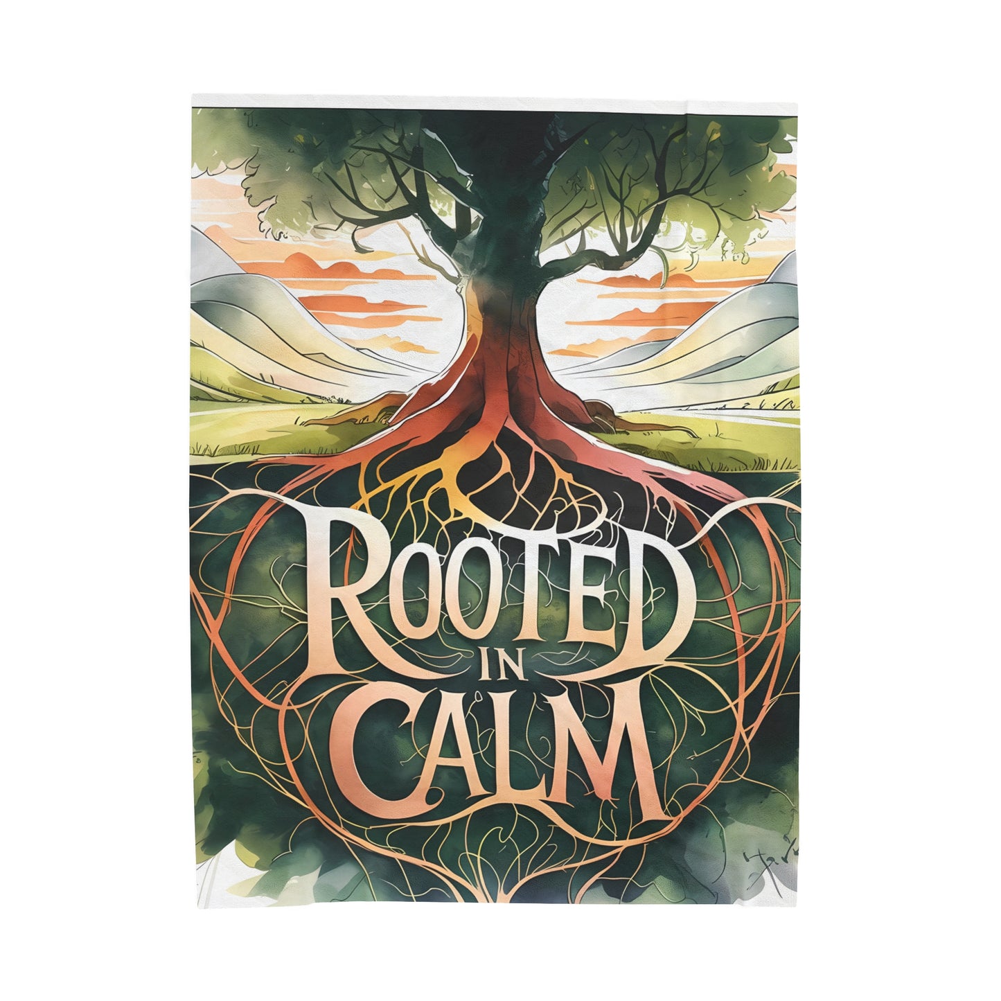 "Rooted in Calm" Plush Velveteen Blanket