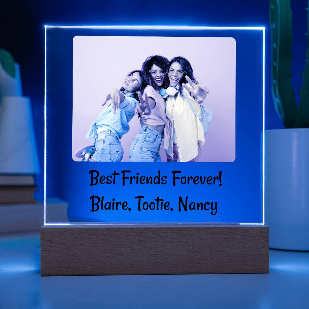 Personalized LED Night Light | Custom Photo & Text | Enter Any 2-lines of Text & Photo | Make it Your Own!