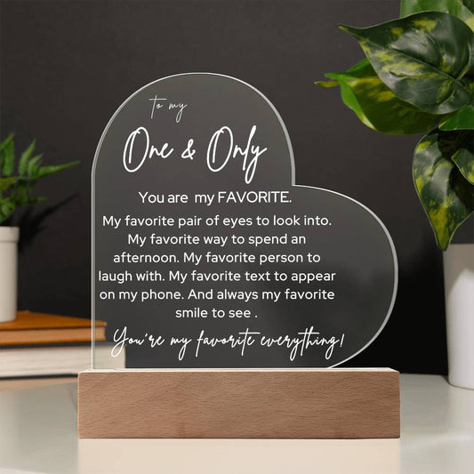 My One & Only Love | Acrylic Heart Plaque