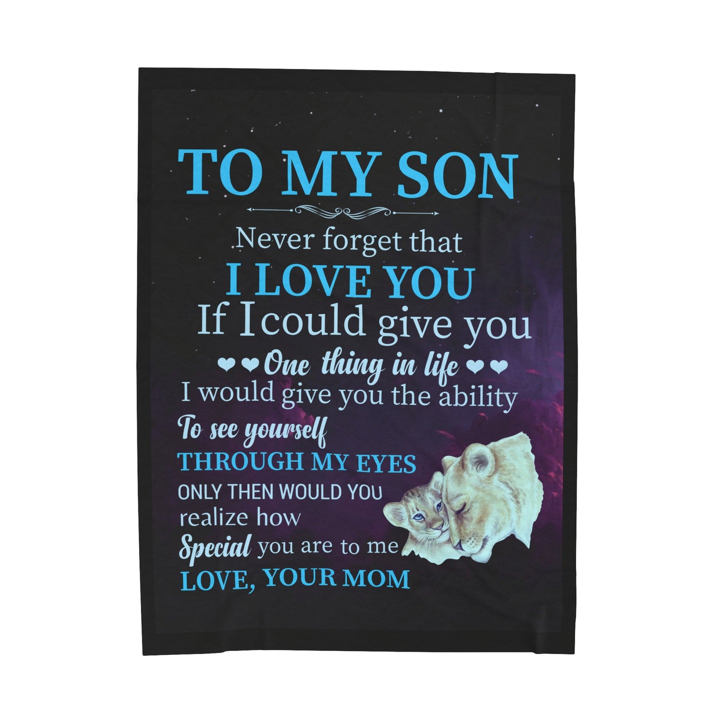 To My Son From Mom | Velveteen Plush Blanket