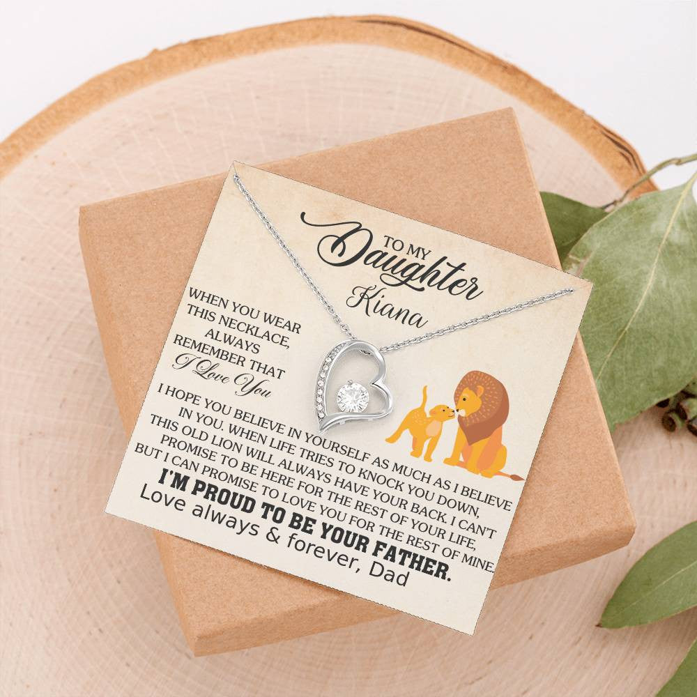 Free Personalization | For Daughter❤️ from Father | Forever Love Necklace with On Demand Message Card