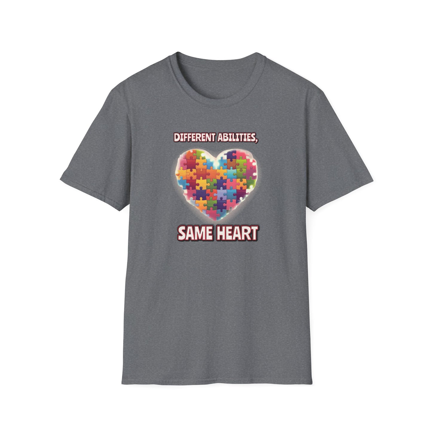 DIFFERENT ABILITIES, SAME HEART | INCLUSION SEL T-SHIRT Unisex Softstyle T-Shirt