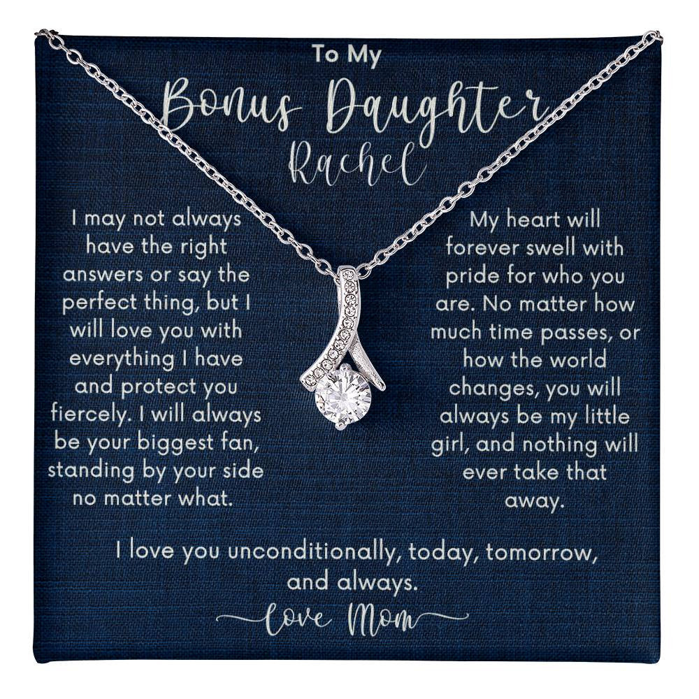 FREE PERSONALIZATION💖Gift for Christmas, Anniversary, or Birthday 💖Alluring Beauty Necklace | To Bonus Daughter From Mom