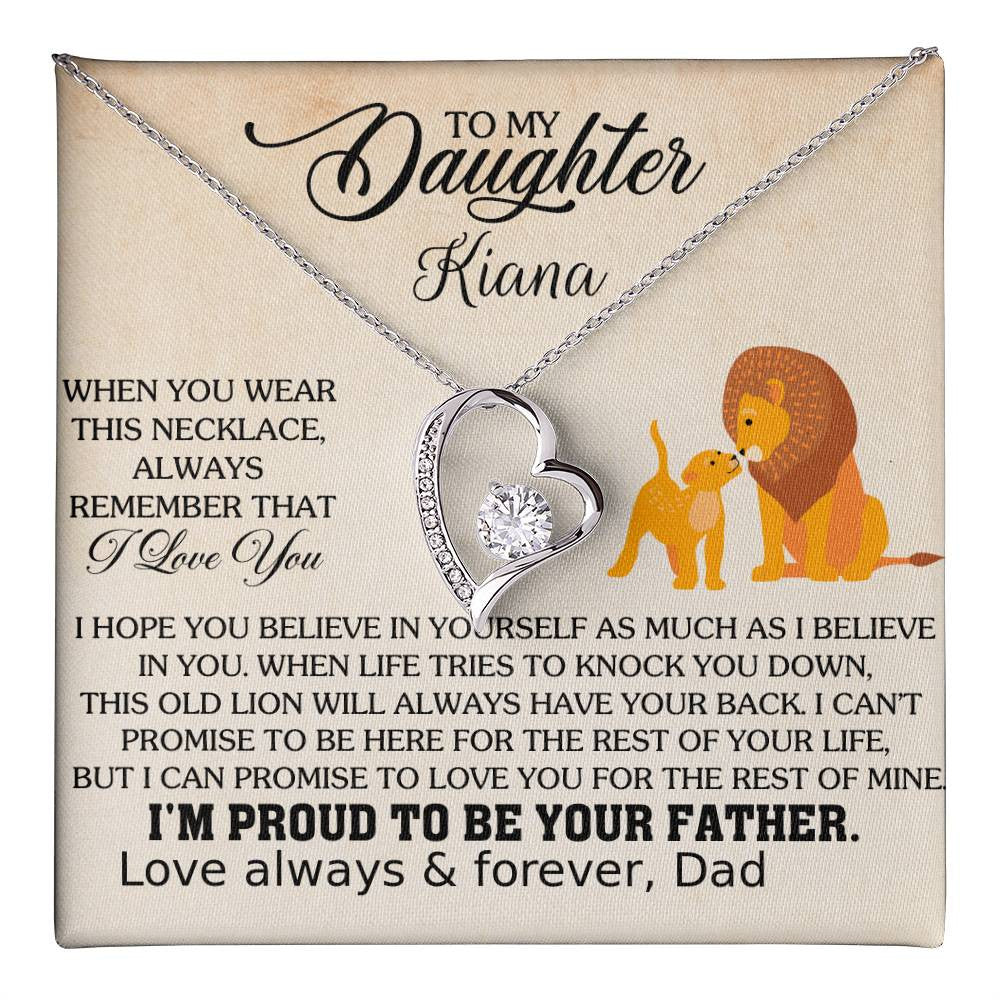 Free Personalization | For Daughter❤️ from Father | Forever Love Necklace with On Demand Message Card