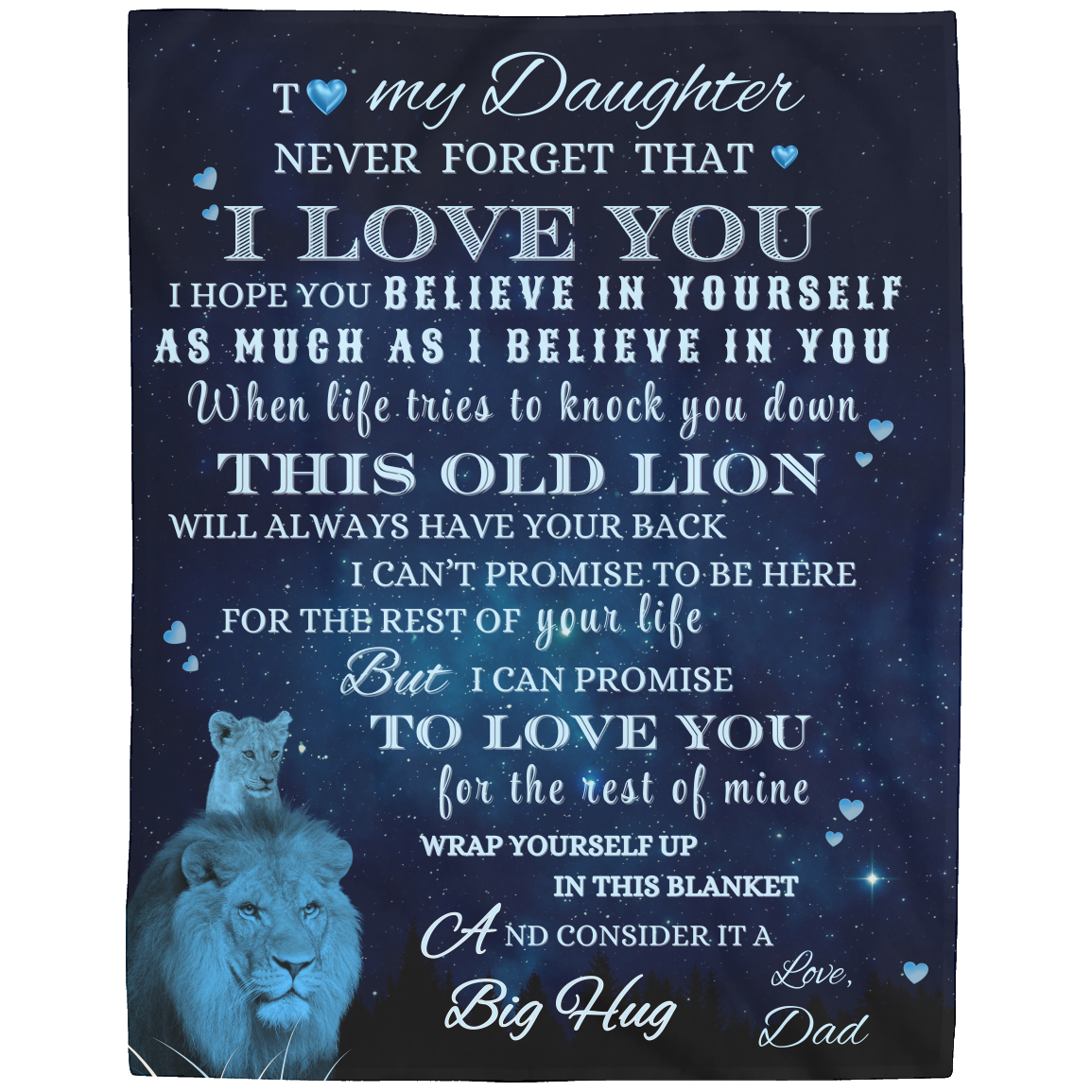 Personalize a Message from This Old Lion | Cozy Plush Fleece Blanket