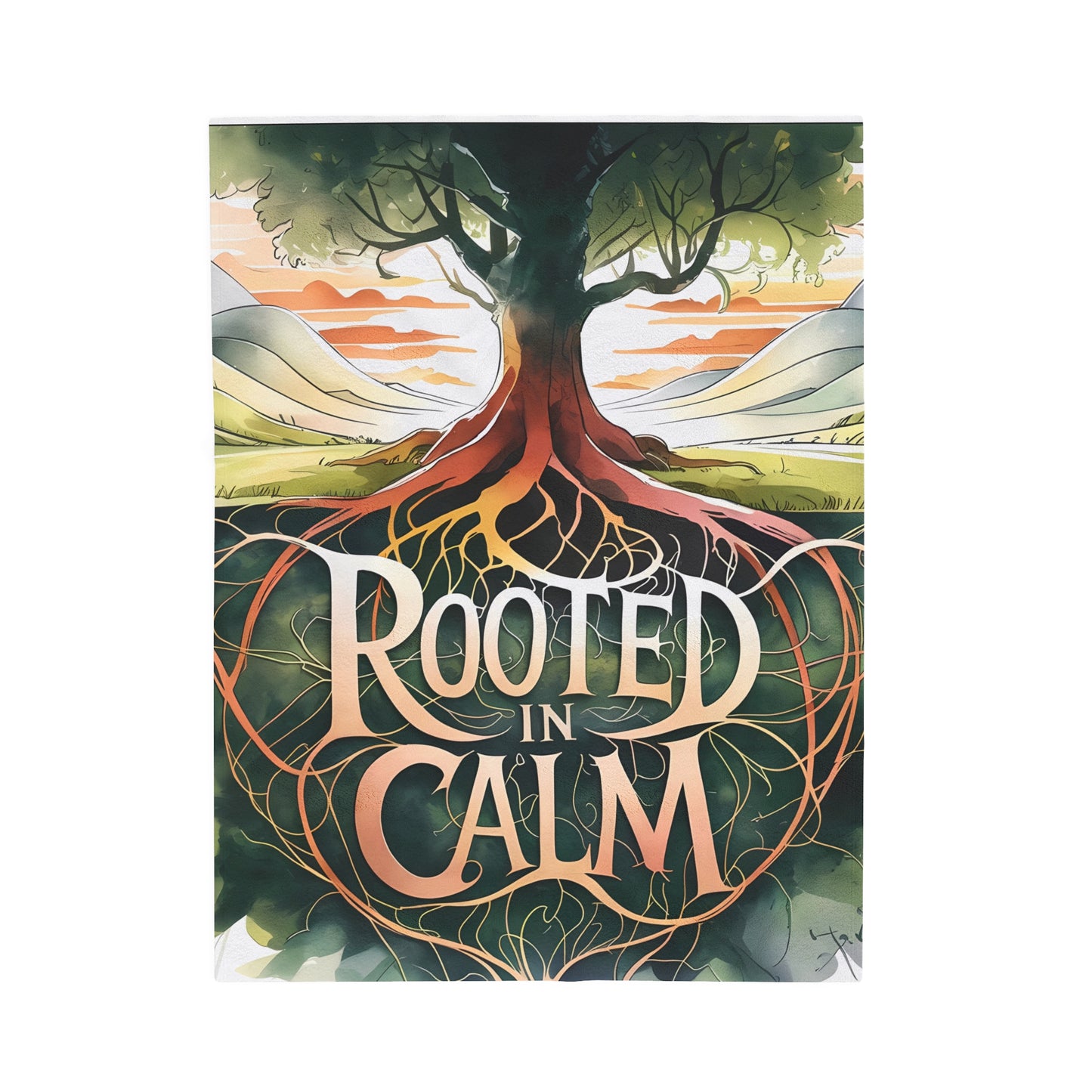 "Rooted in Calm" Plush Velveteen Blanket