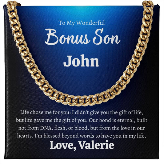 Personalized Bonus Son | Cuban Link Chain w/ Lux Box