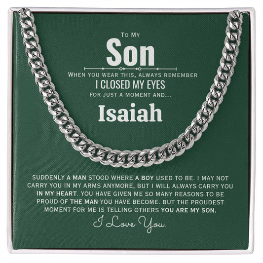 TO MY SON Personalized Name | Cuban Link Chain