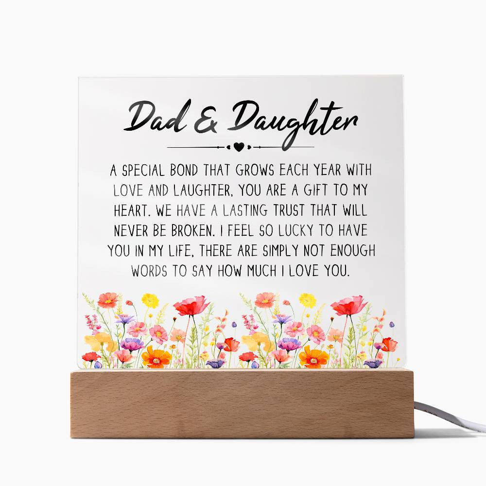 Dad & Daughter Acrylic Square Plaque