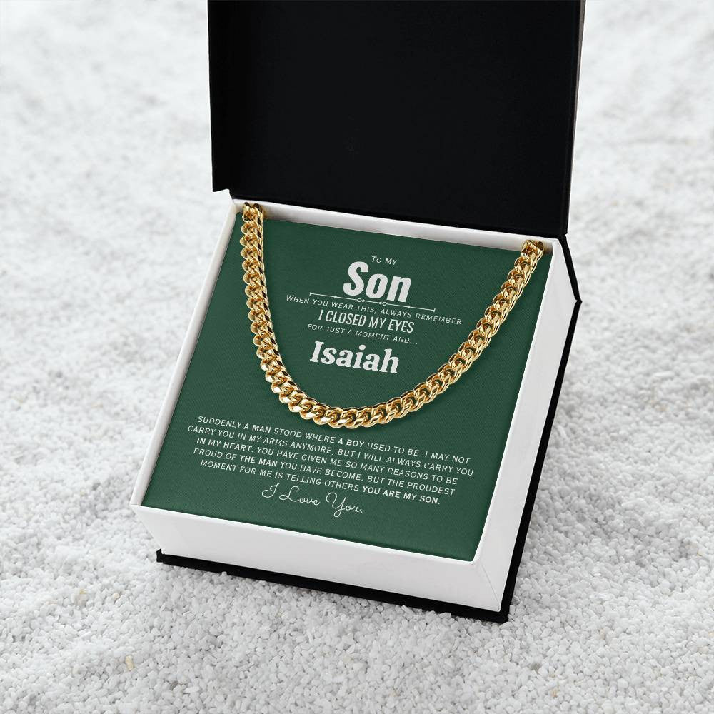 TO MY SON Personalized Name | Cuban Link Chain