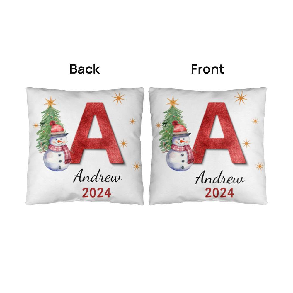 Personalized Christmas Initial, Name, and Year Classic Pillow