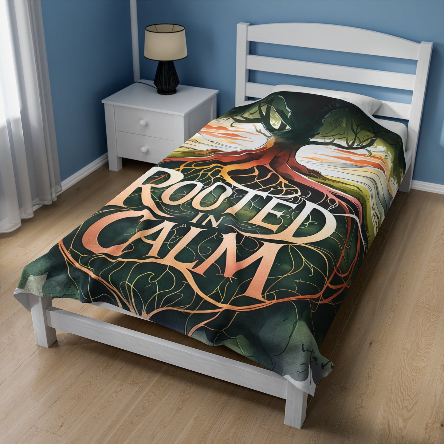 "Rooted in Calm" Plush Velveteen Blanket