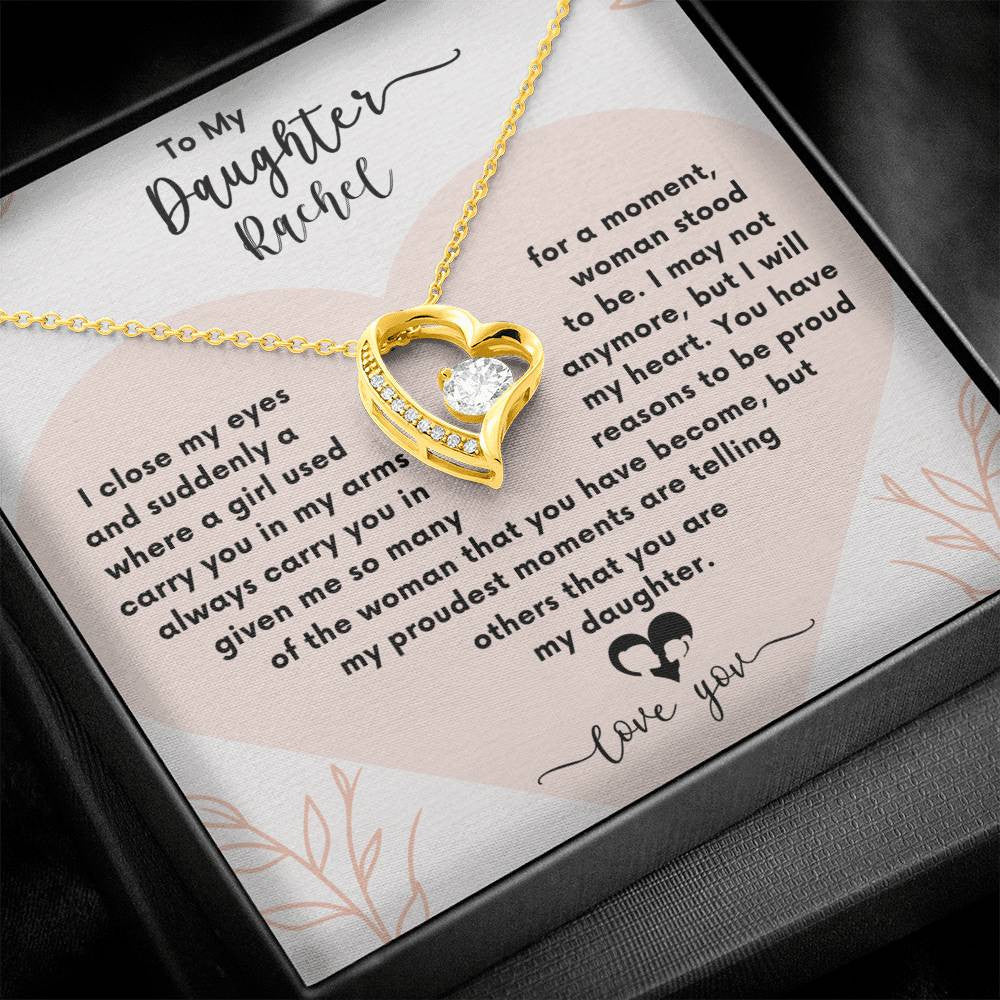 FREE PERSONALIZATION 🩷 To My Daughter 🩷|  Forever Love Necklace (Gold ONLY) + Luxury Box