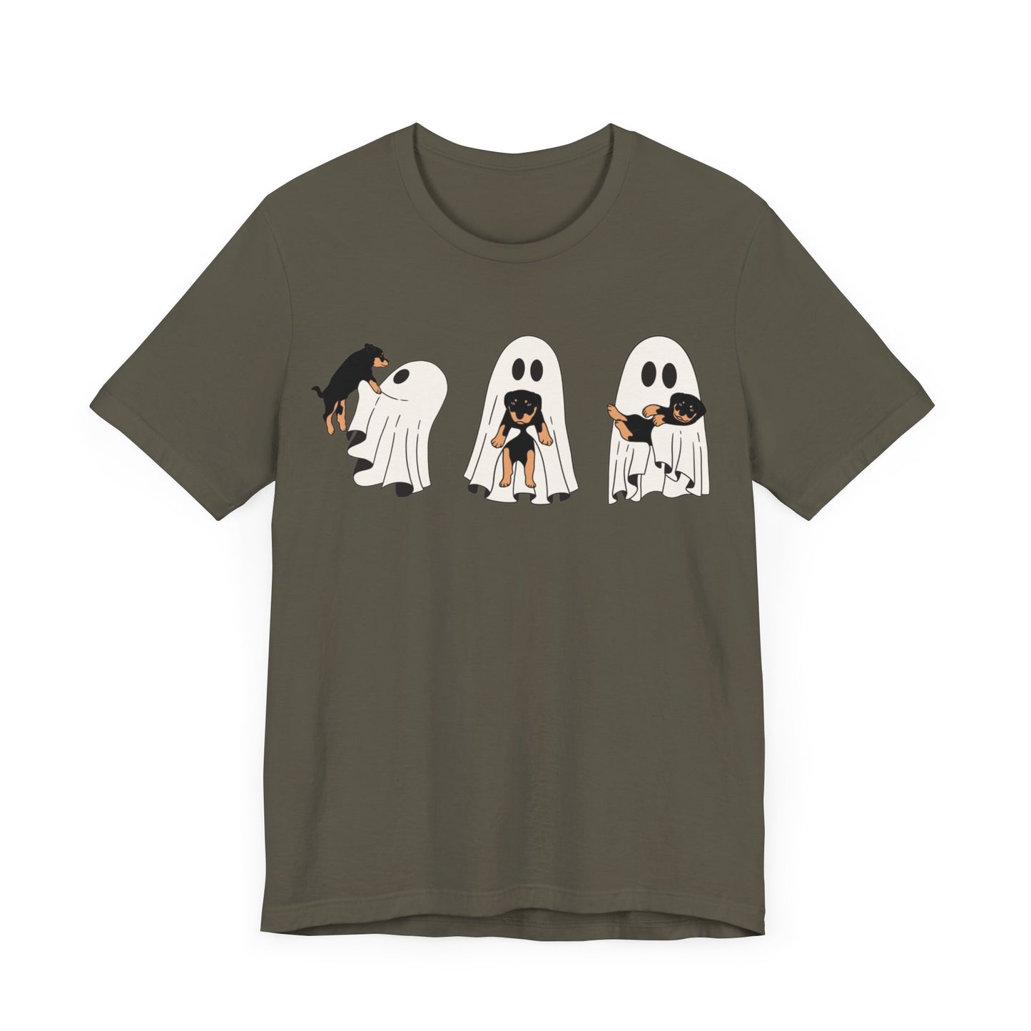 Cute Ghost & Puppy Funny Halloween Unisex Jersey Short Sleeve Tee | Dog Lover