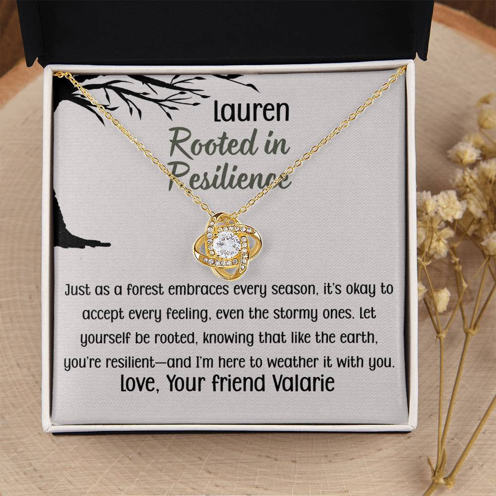 Love Knot Necklace Rooted in Resilience | Personalized Poem and Gift Box Included