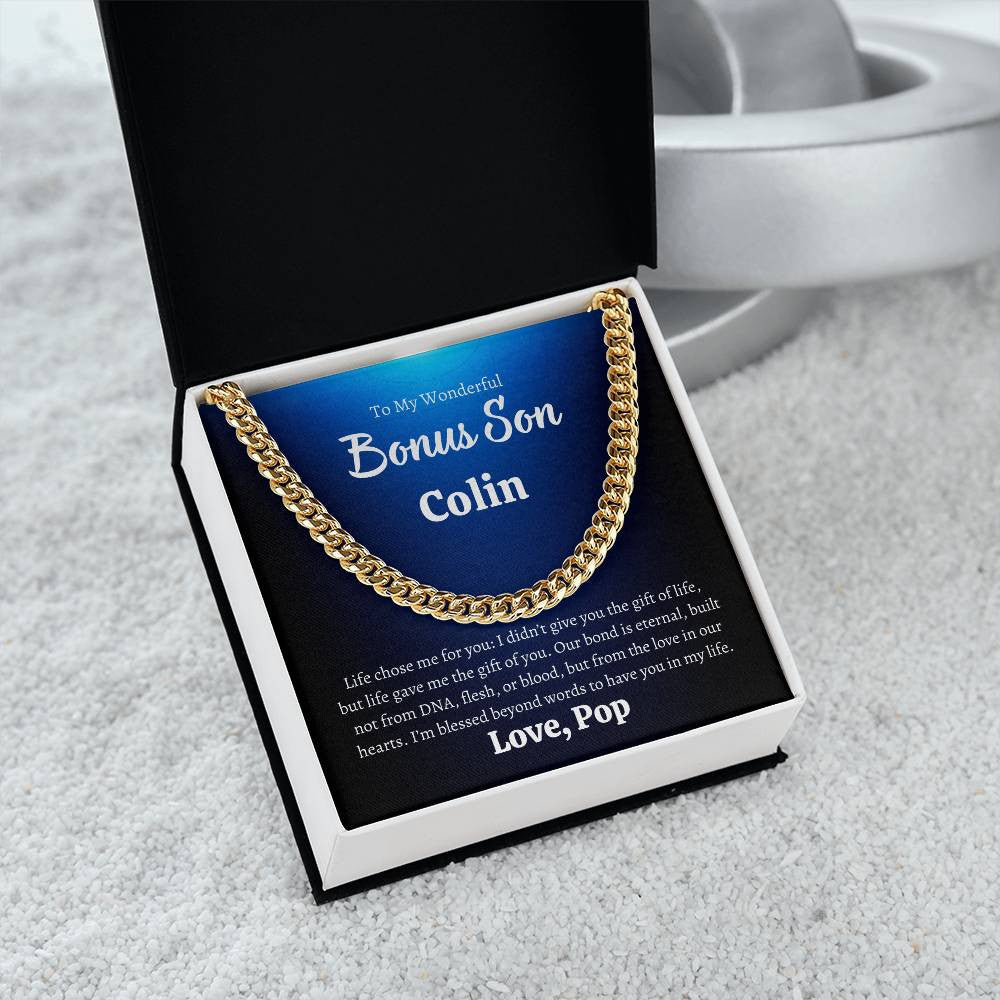 Personalized Bonus Son Cuban Link Chain | Yellow or Silver