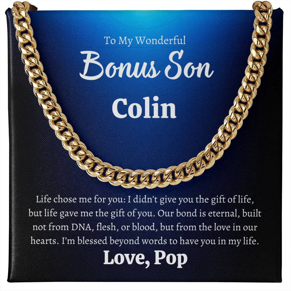 Personalized Bonus Son Cuban Link Chain | Yellow or Silver