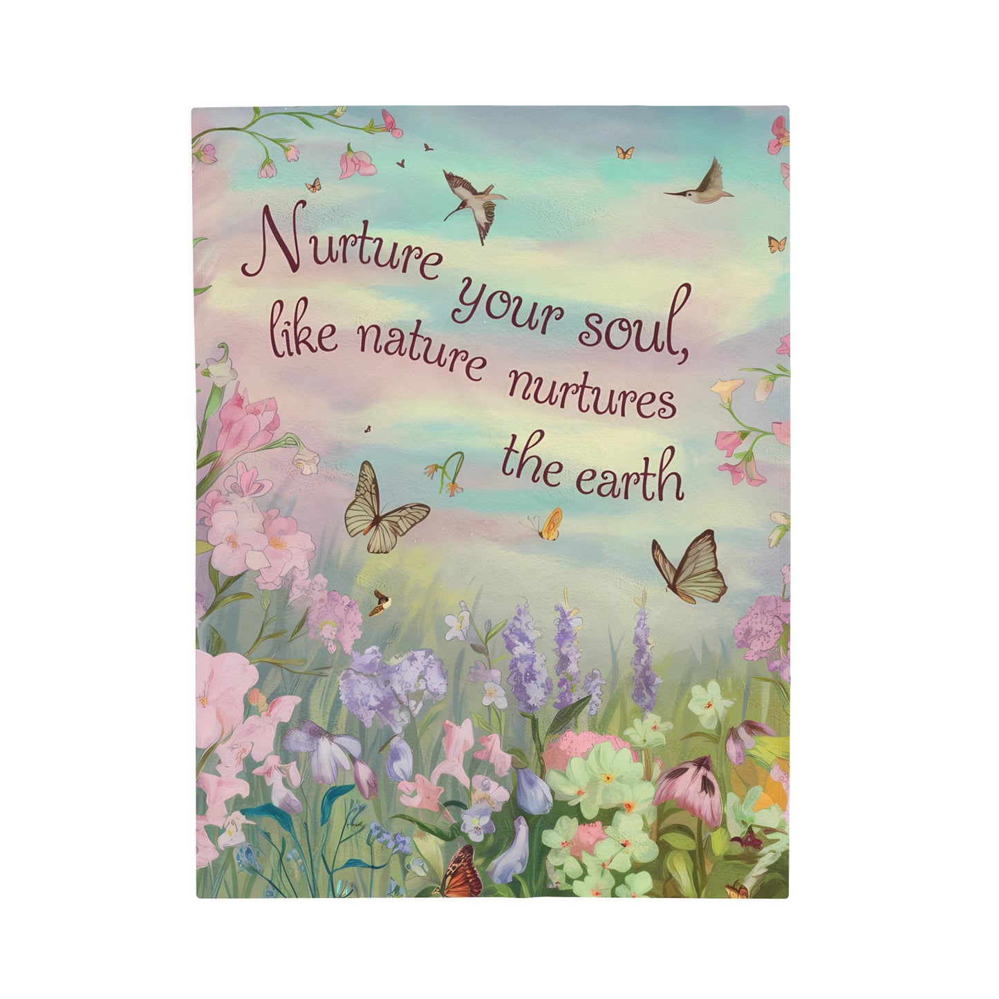 "Nurture Your Soul" Plush Velveteen Blanket