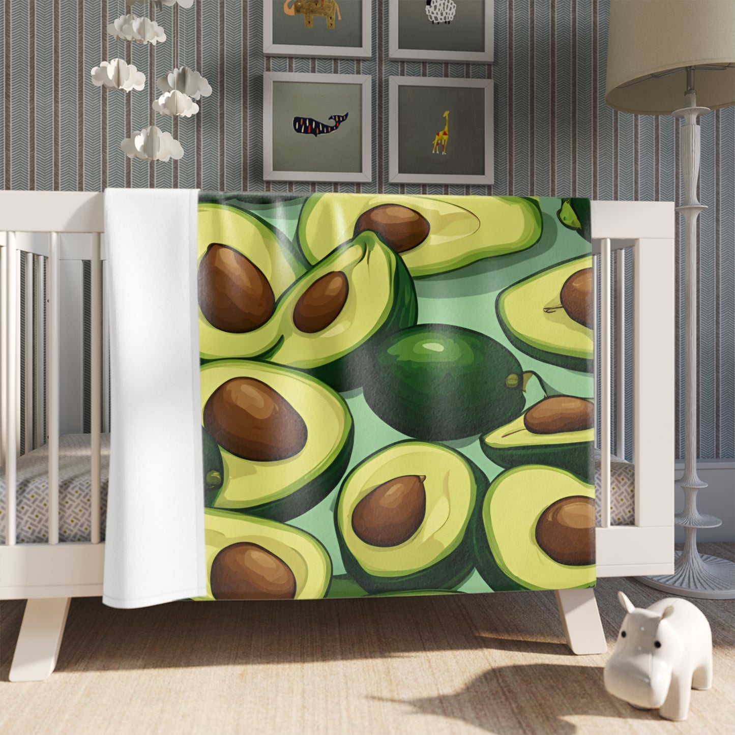 Avocado Print Throw Blanket