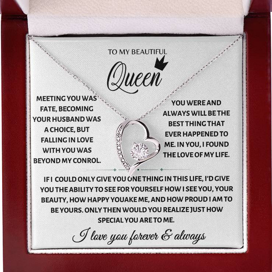 To My Queen | My Love| My Wife | Christmas Gift | Forever Love Necklace