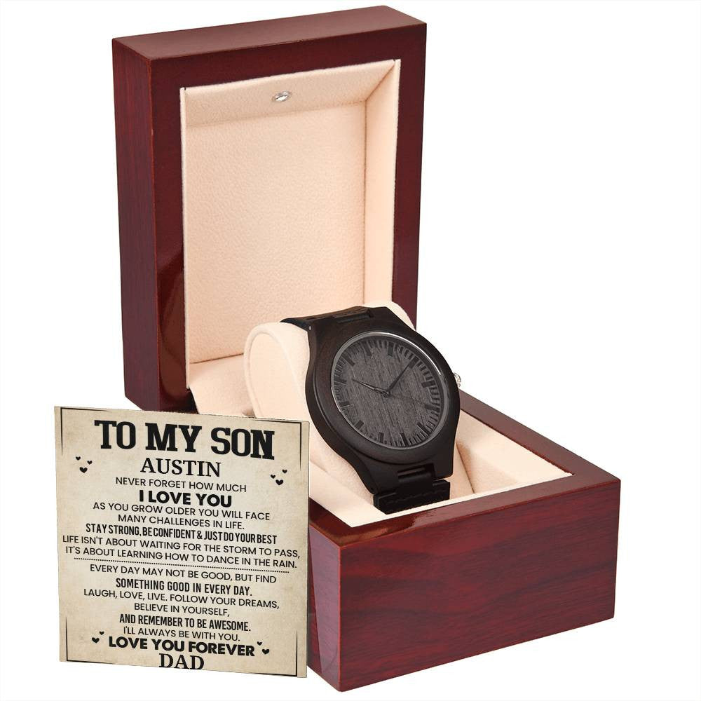 Personalized Name and Closing Text - Wooden Watch (NO ENGRAVING)