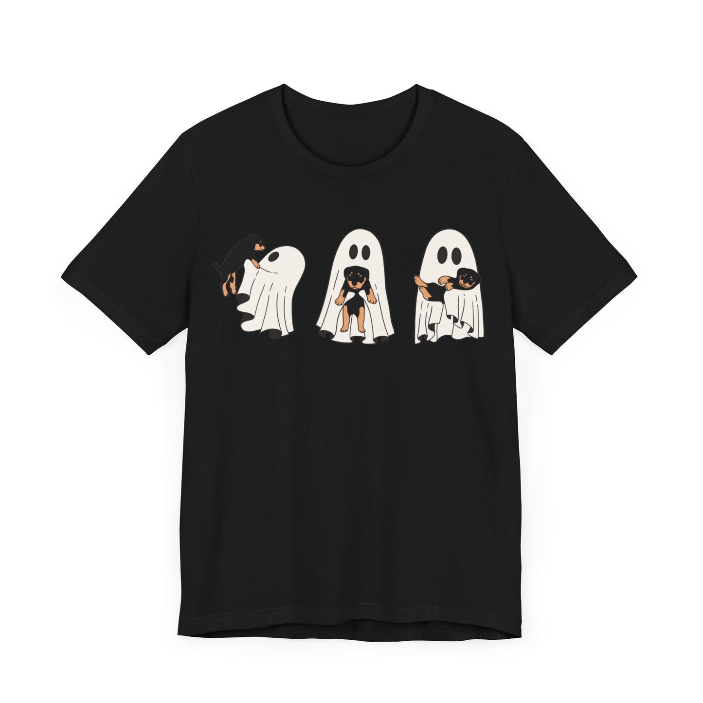 Cute Ghost & Puppy Funny Halloween Unisex Jersey Short Sleeve Tee | Dog Lover