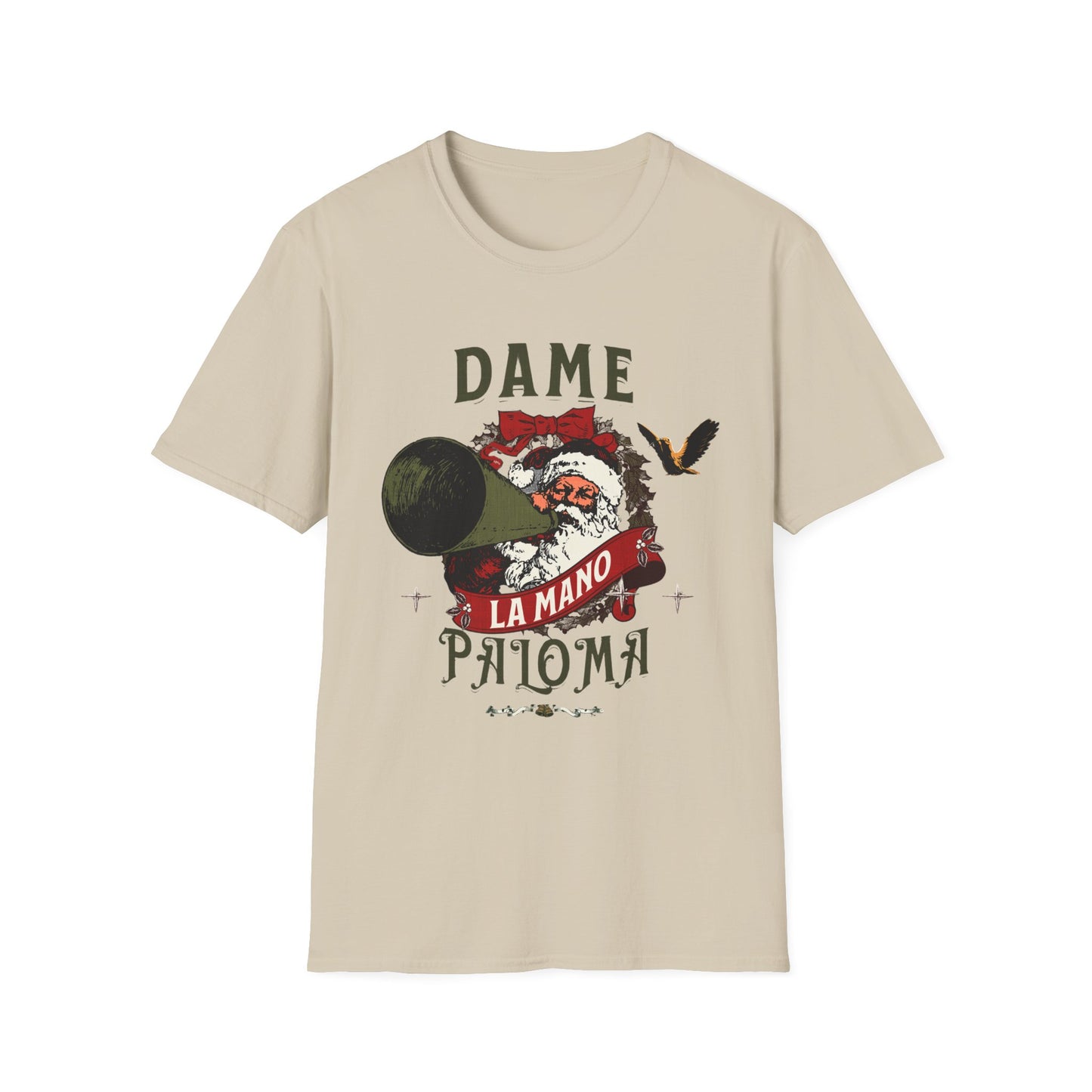 Christmas Tshirt | Dame la Mano Paloma | Puerto Rican Latino Navidad | Unisex Softstyle T-Shirt