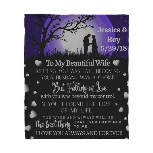 PERSONALIZED NAME AND DATE | TO MY BEAUTIFUL WIFE BLANKET