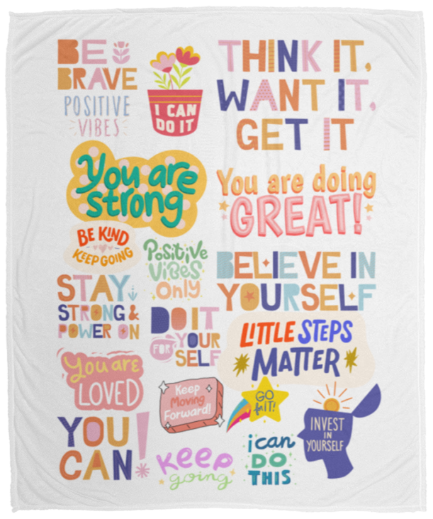 Affirmations & Encouragement Plush Fleece Blanket