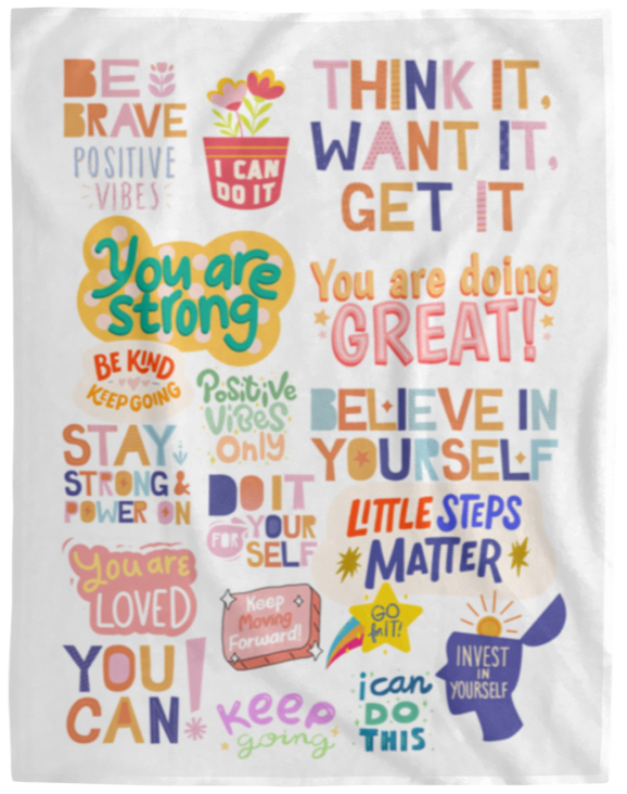 Affirmations & Encouragement Plush Fleece Blanket