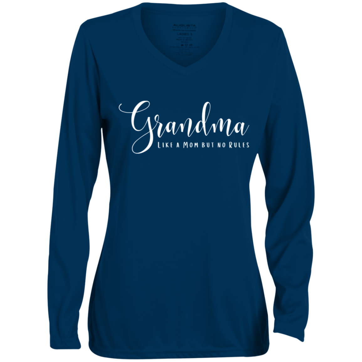 Grandma Life | Like a Mom with No Rules | Moisture-Wicking Long Sleeve V-Neck Tee