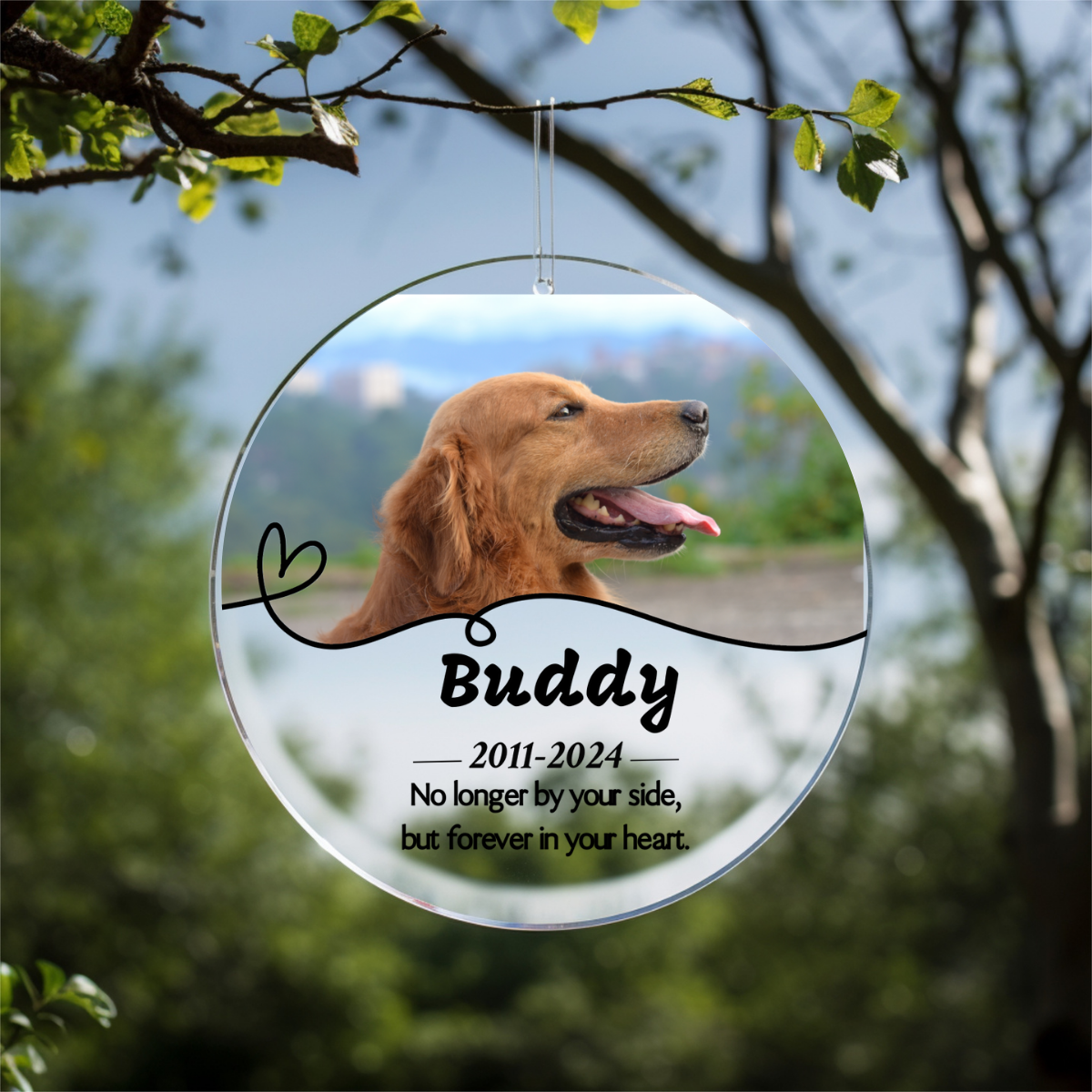 Custom Pet Memorial Clear Acrylic Ornament | Heartfelt Christmas Gift for Family & Friends