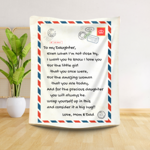 To Daughter From Mom & Dad | Going Away | Plush Fleece Blanket