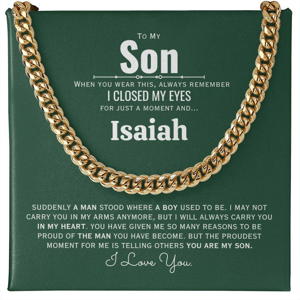 TO MY SON Personalized Name | Cuban Link Chain