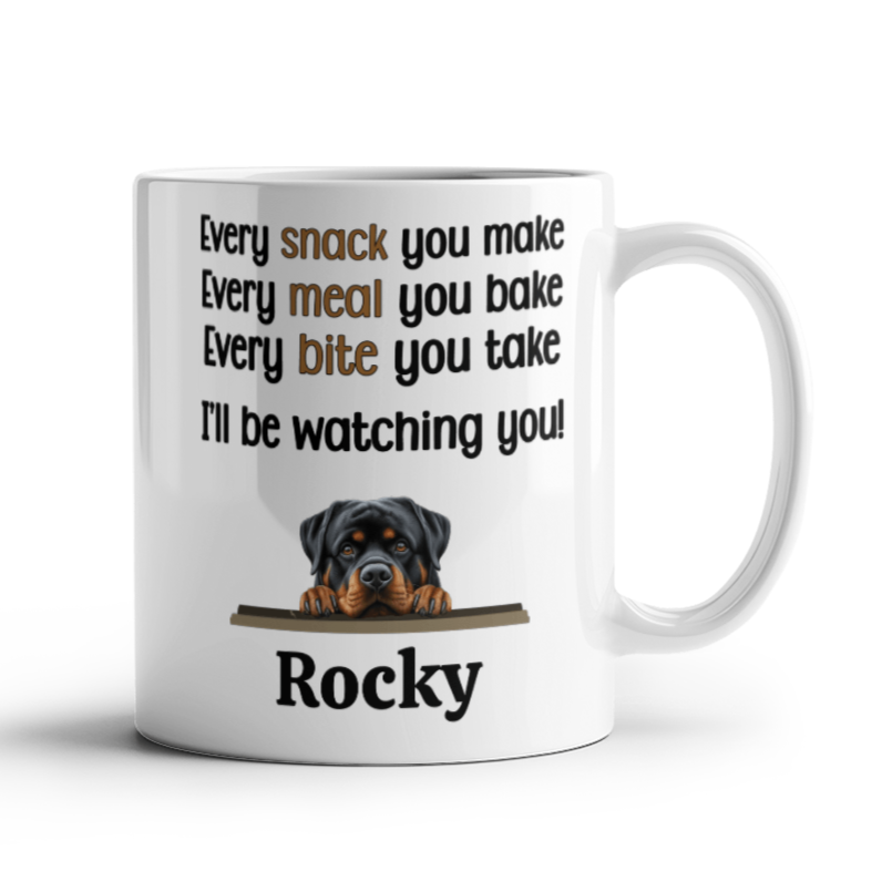 Personalized Dog Breed | Every Snack You Make, I'll Be Watching You | White Ceramic Mug